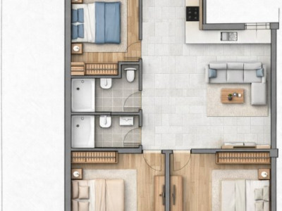 Apartament cu 3 camere in varianta alba vizavi de parcul Valea Trandafirilor