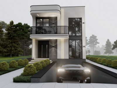 Современный дом в стиле хай-тек, 3 уровня, 208 м² + 3 сотки, Дурлешты.